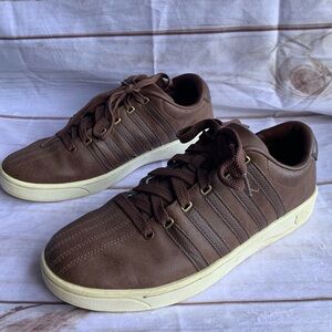 K-Swiss Classic Lace Up Shoes Brown Leather Size 8.5